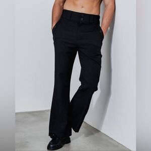 ORTTU Men’s Mario Pants Wide Leg Flare Black Size L
